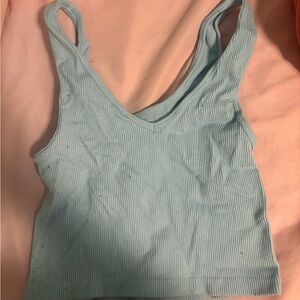 Aeropostale Sky Blue Ribbed Tank Top